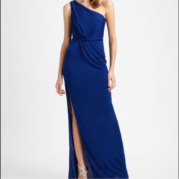 BCBGMaxAzria Royal Blue One-Shoulder Maxi Dress - Picture 1 of 8